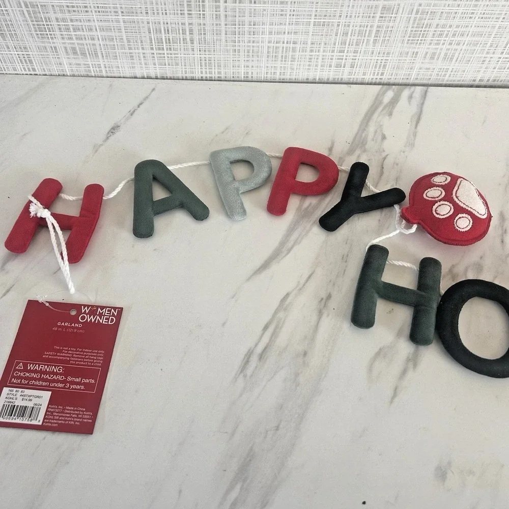 Happy Howlidays Paws Pet Christmas Tree Garland Bunting Indoor‎ Felt 56